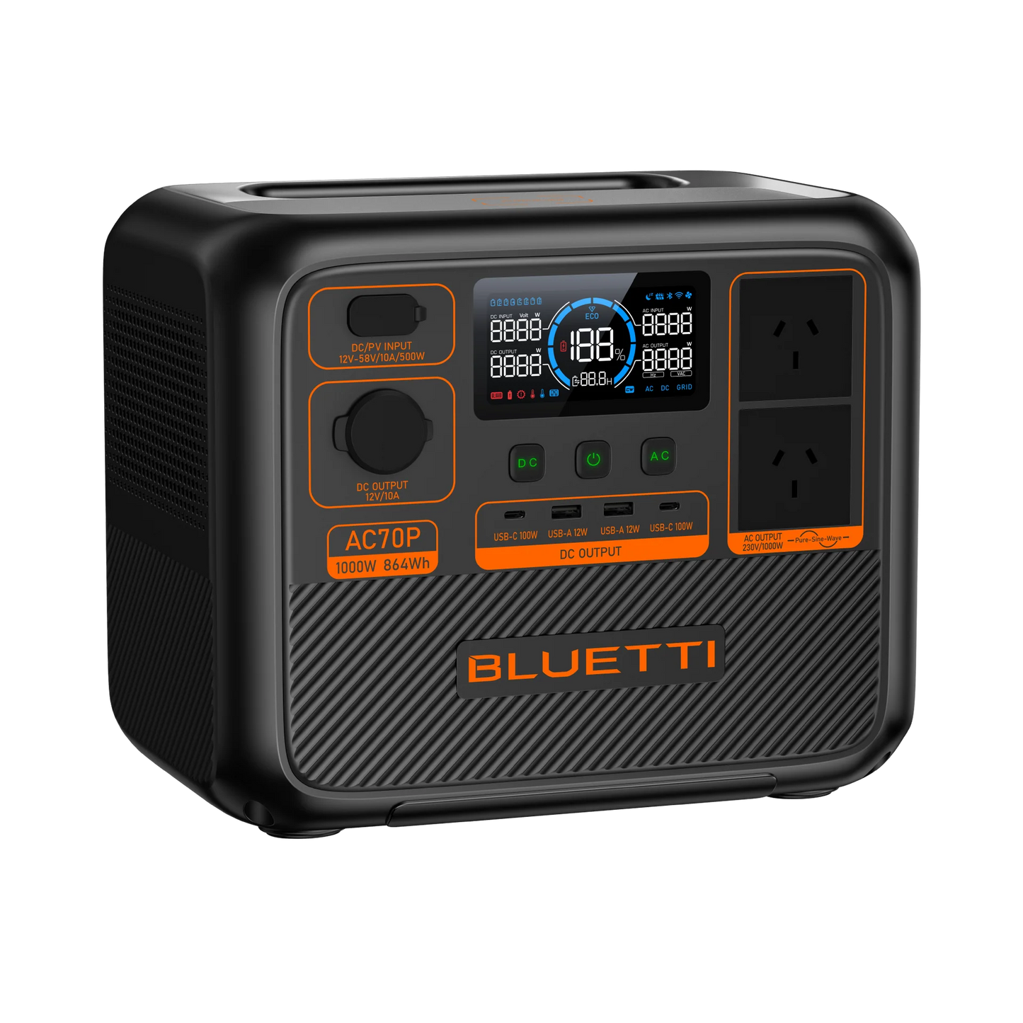 BLUETTI AC70P Portable Power Station | 1000W 864Wh